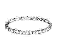 Swarovski Matrix Tennis bracelet, Round cut, White, Rhodium plated, M
