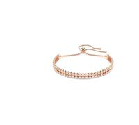 Swarovski Jewellery Swarovski Matrix Round Cut Double Row Rose Gold Tone Adjustable Slider Tennis Bracelet 0.4cm, 12-24cm