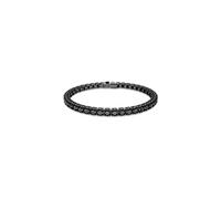 Swarovski Matrix Tennis Bracelet, Round Mixed-Cut Black Stones in a Ruthenium Plated Setting, From the Swarovski Matrix Collection, Size M