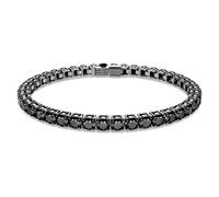 Swarovski Matrix Tennis Bracelet, Round Mixed-Cut Black Stones in a Ruthenium Plated Setting, From the Swarovski Matrix Collection, Size M