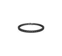 Swarovski Matrix Tennis Bracelet, Round Mixed-Cut Black Stones in a Ruthenium Plated Setting, From the Swarovski Matrix Collection, Size M