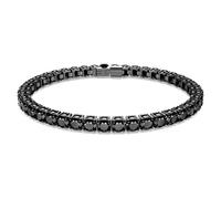 Swarovski Matrix Tennis Bracelet, Round Mixed-Cut Black Stones in a Ruthenium Plated Setting, From the Swarovski Matrix Collection, Size L