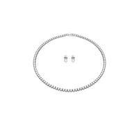 Swarovski Matrix Tennis set, Round cut, White, Rhodium plated