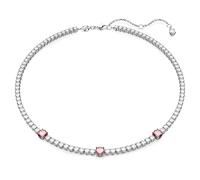 Swarovski Matrix Tennis Necklace, Pink and White Round-Cut Stones in a Rhodium Plated Setting, from the Swarovski Matrix Collection