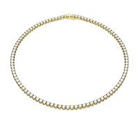 Swarovski Matrix Tennis necklace Round cut, Small, White, Gold-tone plated