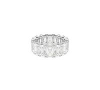 Swarovski Matrix Vittore ring, Baguette cut, White, Rhodium plated, 50