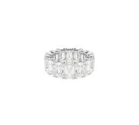 Swarovski Matrix Vittore ring, Baguette cut, White, Rhodium plated, 55