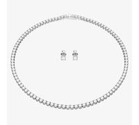 Swarovski Matrix White Tennis Necklace & Earrings Jewellery Set 5647730