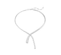 Swarovski Matrix Y Necklace, Clear Mixed-Cut Stones in a Rhodium-Finished Setting, Part of the Matrix Collection