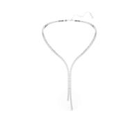 Swarovski Matrix Y Necklace, Round-cut, White, Rhodium plated, One Size, Crystal, Crystal, One Size, Crystal, Crystal