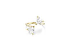 Swarovski Mesmera Attract open ring, Heart cut, White, Gold-tone plated