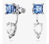 Swarovski Mesmera Blue Mixed Cut Rhodium Plated Jacket Earrings 5665767
