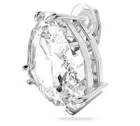 Swarovski Mesmera clip earring, Single, Triangle cut crystal, White, Rhodium plated
