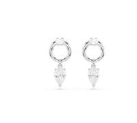Swarovski Mesmera drop earrings, Mixed cuts, White, Rhodium Finish