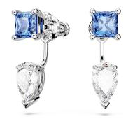 Swarovski Mesmera Blue Mixed Cut Rhodium Plated Jacket Earrings 5665767