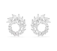 Swarovski Mesmera Hoop Earrings, Marquise Cut, White, Rhodium Plated