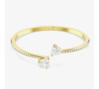 Swarovski Mesmera Gold Tone Plated Double Heart White Zirconia Bangle 5733511