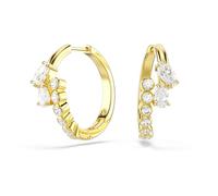 Swarovski Mesmera Hoop Earrings, Mixed Cuts, White, 18K Gold Finish