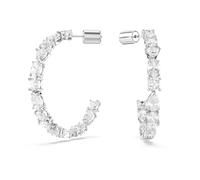 Swarovski Mesmera Hoops, White Crystals in a Rhodium Plated Setting, from the Mesmera Collection