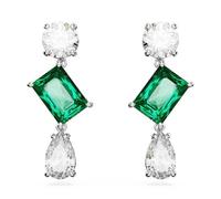 Swarovski Mesmera Mixed Cuts Green Rhodium Plated Drop Earrings 5665878 - Swarovski Crystal / Rhodium Plated