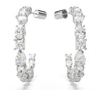 Swarovski Mesmera White Mixed Cut Rhodium Plated Hoop Earrings 5672834