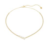 Mesmera necklace, Mixed cuts, White, 18K gold finish