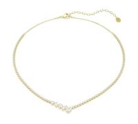Mesmera necklace, Mixed cuts, White, 18K gold finish