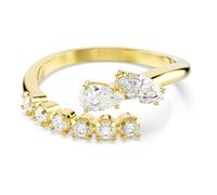 Swarovski Mesmera Open Ring, Mixed Cuts, White, 18K Gold Finish