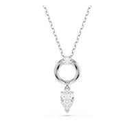 Mesmera pendant, Pear cut, White, Rhodium plated