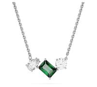 Swarovski Mesmera Pendant Necklace, White and Green Crystals in Mixed Cuts, Rhodium Plated Setting, from the Mesmera Collection