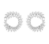 Swarovski Mesmera White Rhodium Plated Marquise Cut Hoop Earrings