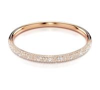 Swarovski Meteora bangle, Snow pave, White, Rose gold-tone plated