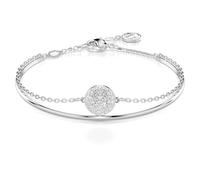 Swarovski Meteora bangle, White, Rhodium plated
