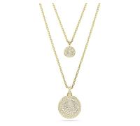 Swarovski Meteora layered pendant, White, Gold-tone plated