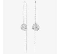 Swarovski Meteora drop earrings, White, Rhodium plated