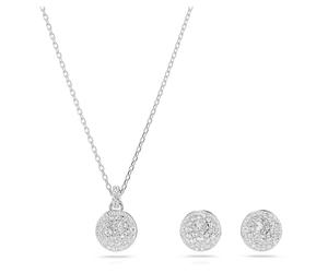 Swarovski Meteora set, White, Rhodium plated