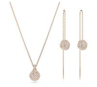 Swarovski Meteora set, White, Rose gold-tone plated