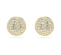 Swarovski Meteora stud earrings, White, Gold-tone plated
