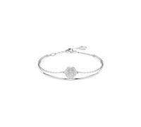 Swarovski Meteora bangle, White, Rhodium plated