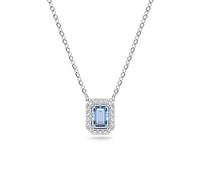Swarovski Millenia Blue Octagonal Cut Cubic Zirconia Necklace Rhodium Plated Metal Metal Cubic Zirconia