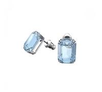 Swarovski Millenia stud earrings Octagon cut crystals Blue Rhodium plated