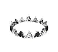 Matrix Tennis bracelet, Triangle cut, Black, Rhodium plated