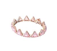 Swarovski Millenia bracelet, Triangle cut crystals, Pink, Rhodium plated