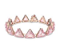 Swarovski Millenia bracelet, Triangle cut crystals, Pink, Rhodium plated