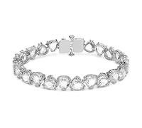 Millenia bracelet, Trilliant cut, White, Rhodium plated