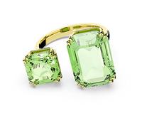 Swarovski Millenia Cocktail Ring, Green Octagon Cut Crystals and Gold Tone Plated, from the Millenia Collection, Size 52