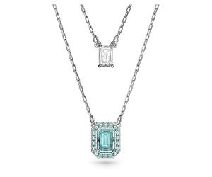 Swarovski Millenia Double Pendant Necklace, Mint Coloured Crystal in a Rhodium Plated Setting, from the Millenia Collection