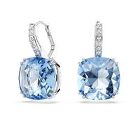 Swarovski Millenia Drop Earrings, Cushion Cut, Blue, Rhodium Plated