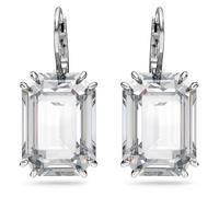 Swarovski Millenia drop earrings, Octagon cut, White, Rhodium plated