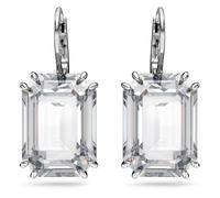 Swarovski Millenia drop earrings, Octagon cut, White, Rhodium plated